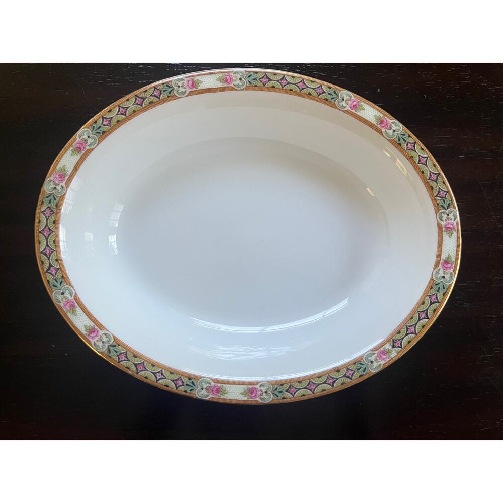 VTG WM GUERIN & CO FOR GIMBEL BROS LIMOGES FRANCE OVAL BOWL 8.5X6.75x1.75"H